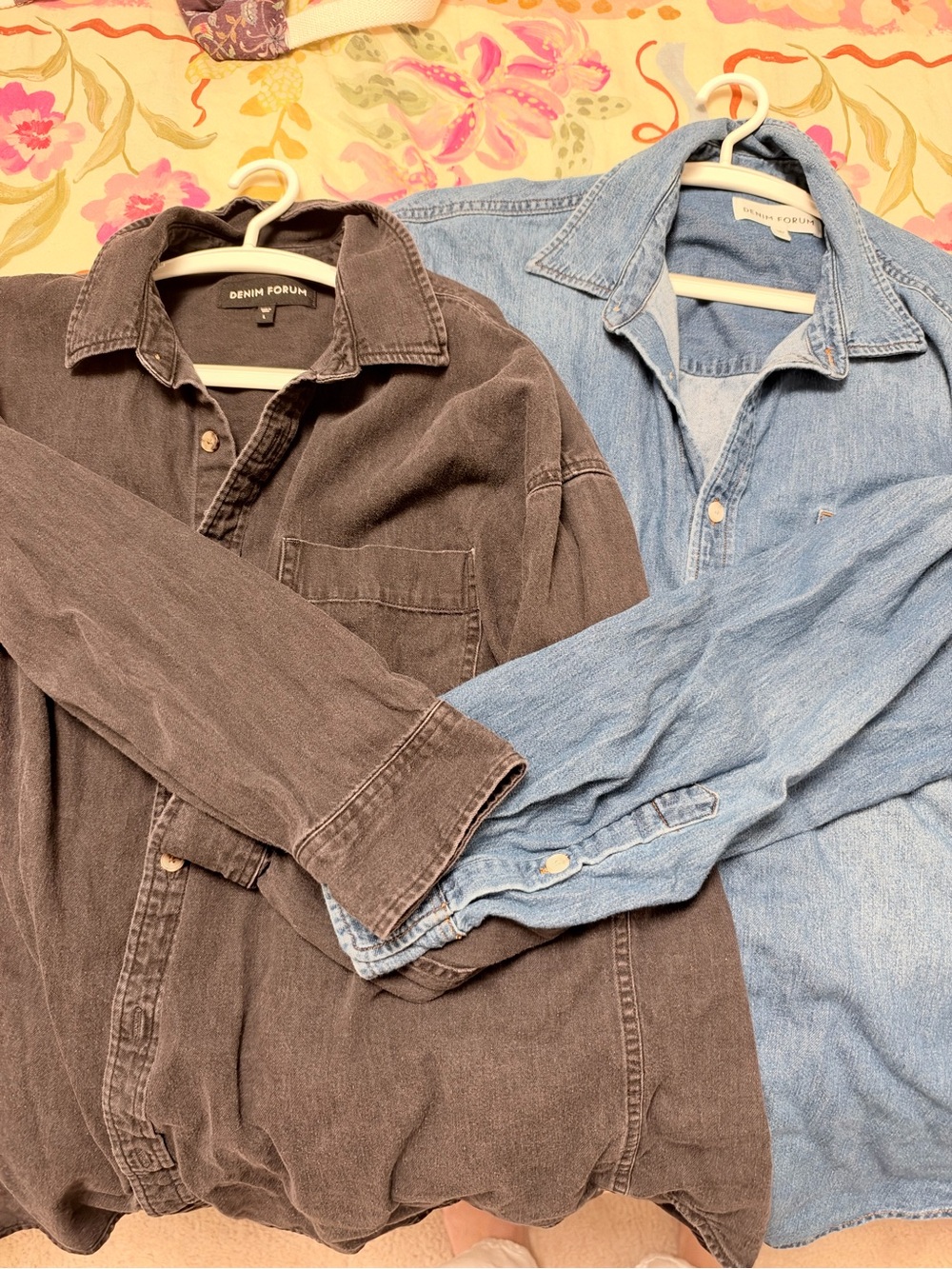 Denim Forum Washed Black and blue Shirt bundle of 2